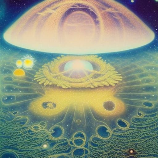 Submarine Universe in Mycelium Network: Detailed Render