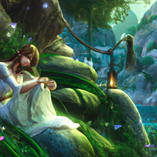 Eerie Samhain Scene in Art Nouveau Style