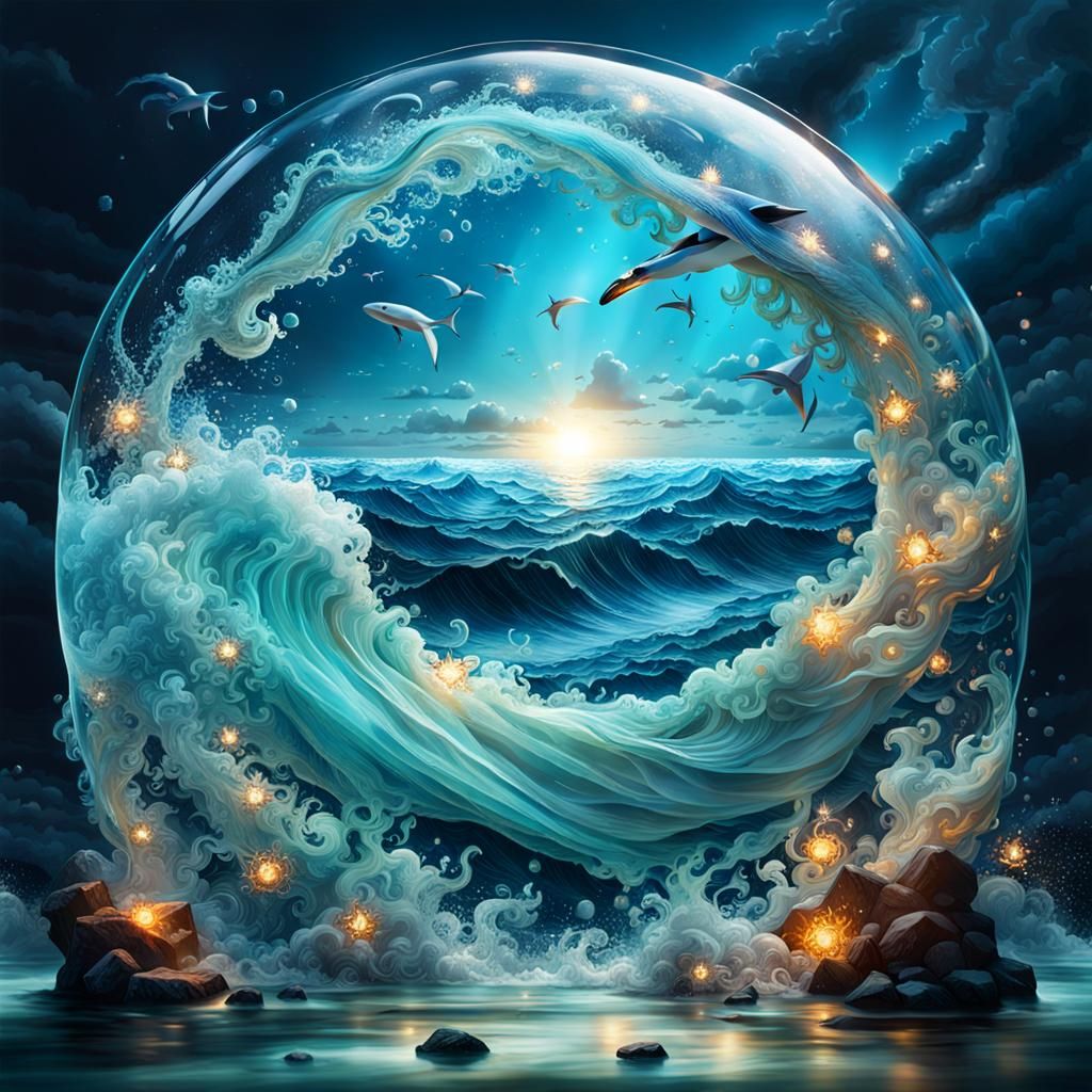 Glass Ocean: Dramatic Splash Art