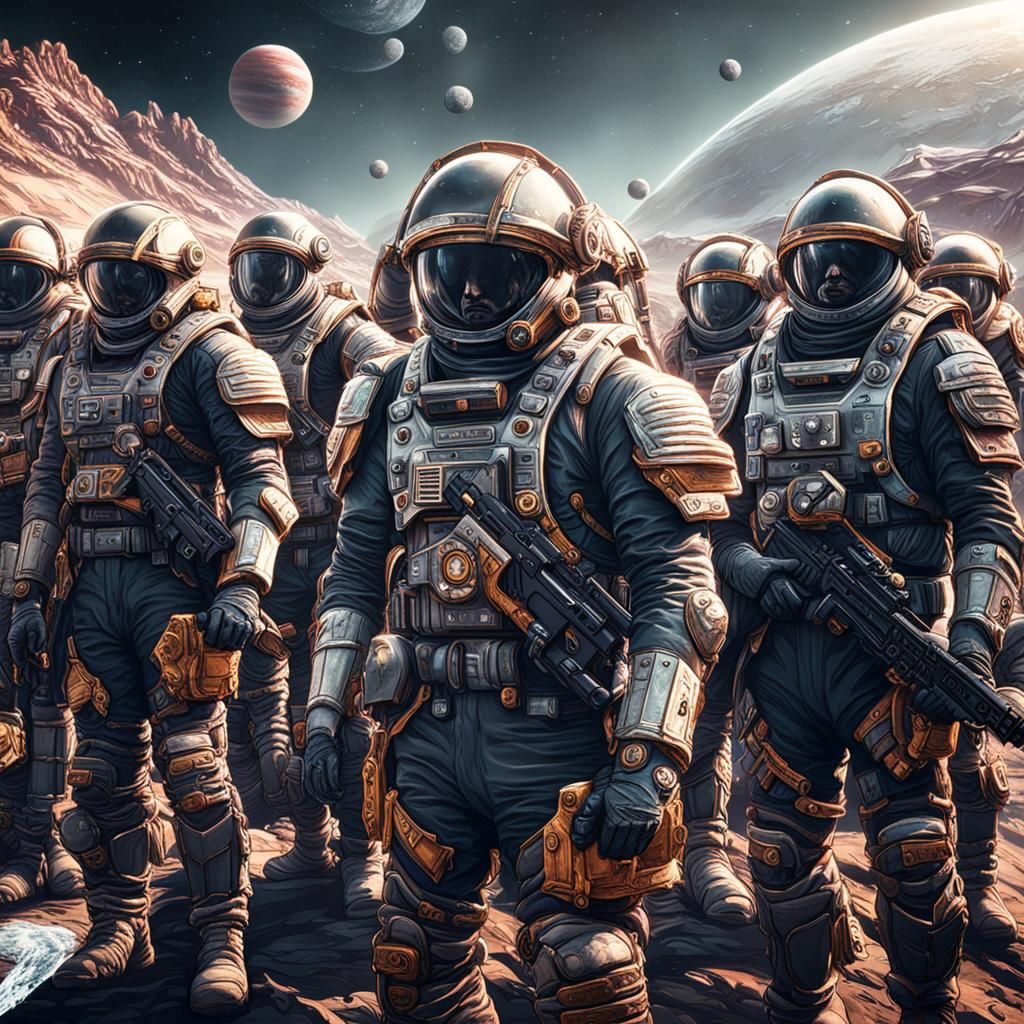 Jupiter Soldiers and Astronauts Unite in Detailed Digital Ar...