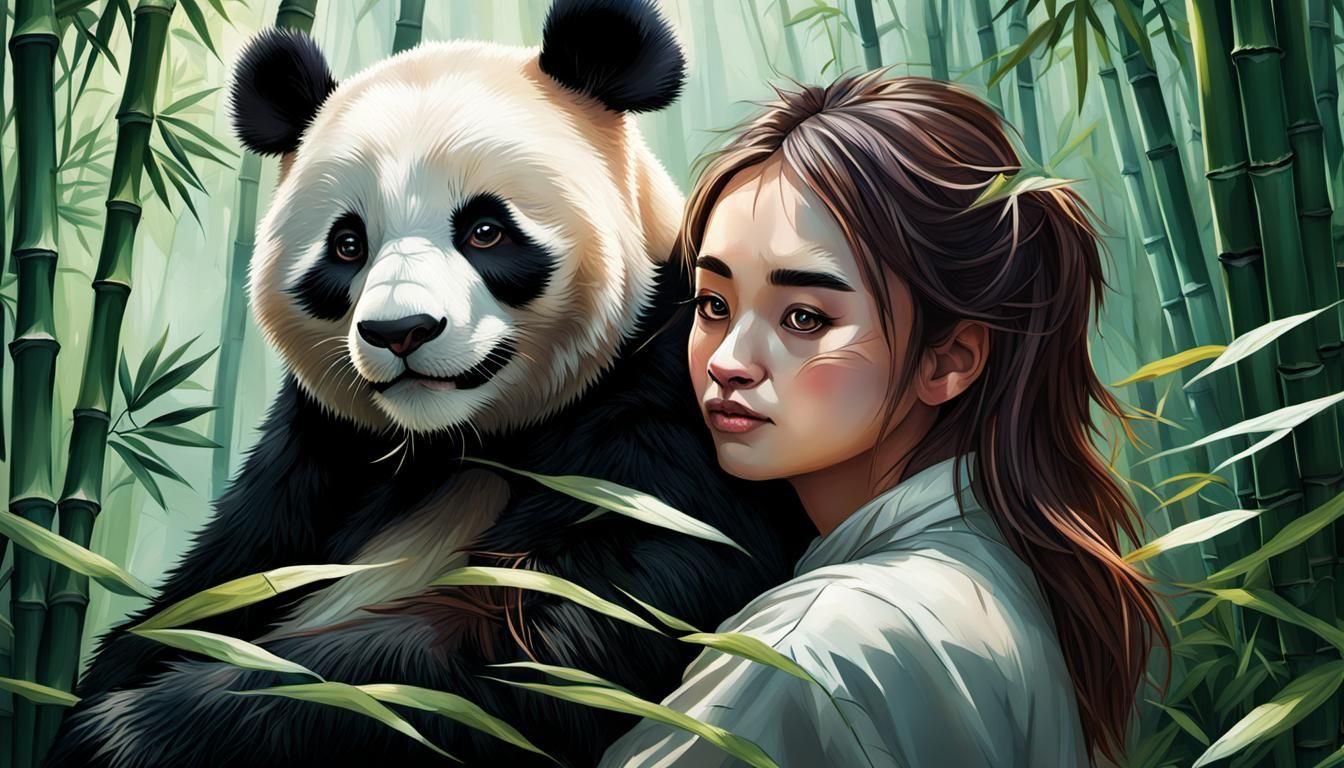 Panda and his girl friend