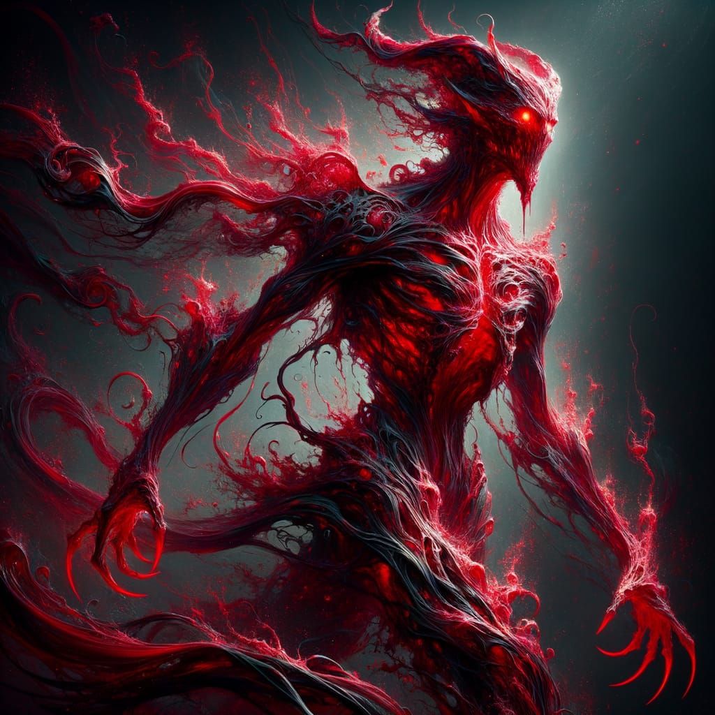 Dark Fantasy Blood Fiend Creature of Crimson Mist