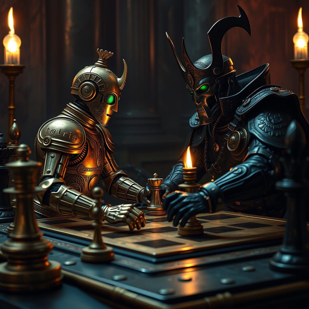 Steampunk Automaton vs Gothic Warlord Chess Match
