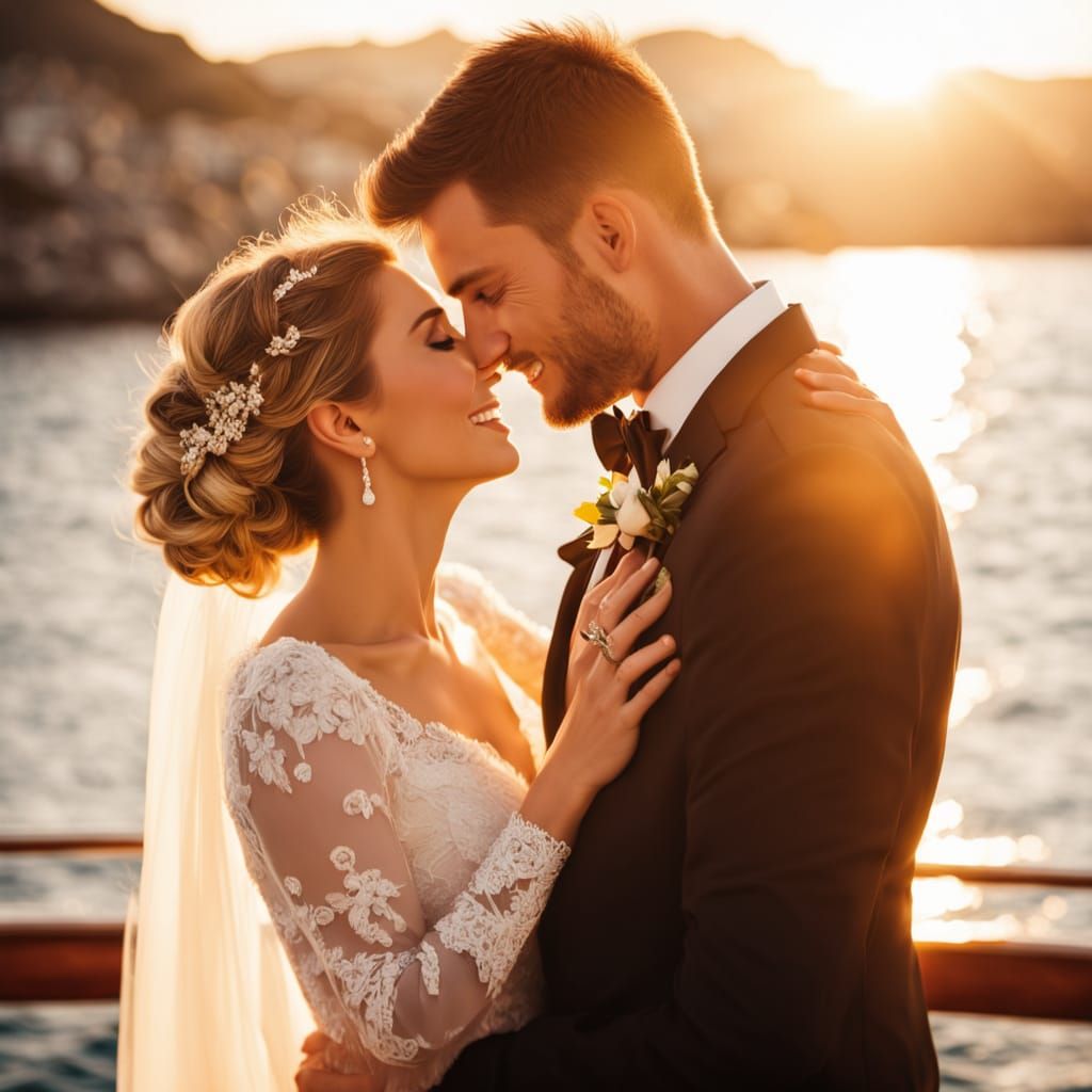 Elegant Cruise Ship Wedding in Golden Hour