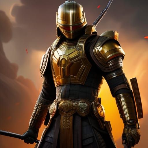 Goryeo Dynasty Soldier in Battle Armor, Digital Illustration