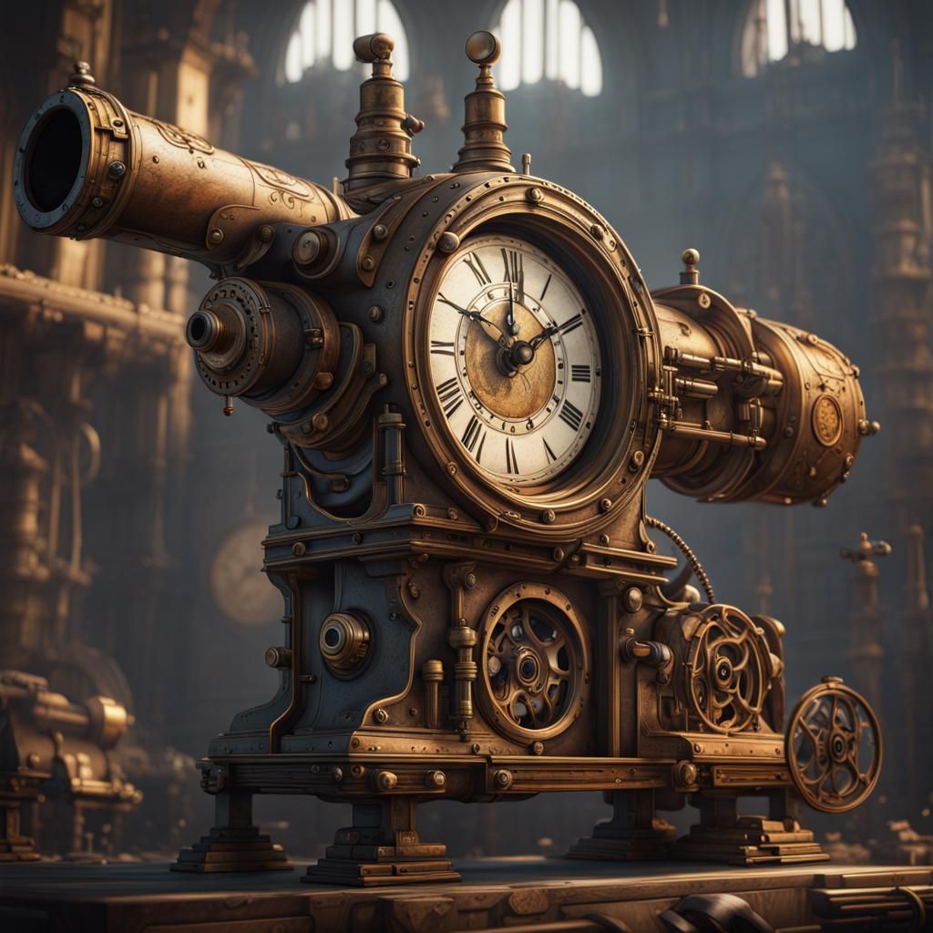 Clock Gun: Detailed Matte Painting in Deep Color