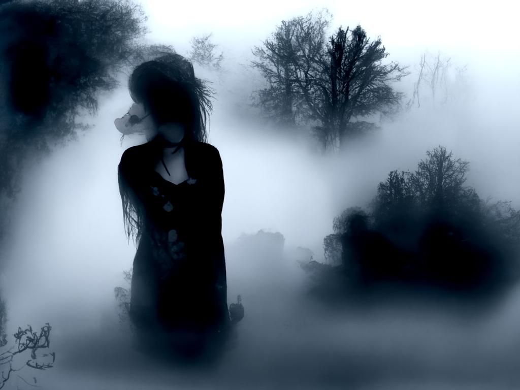 Figure Fading into Dark Fog
