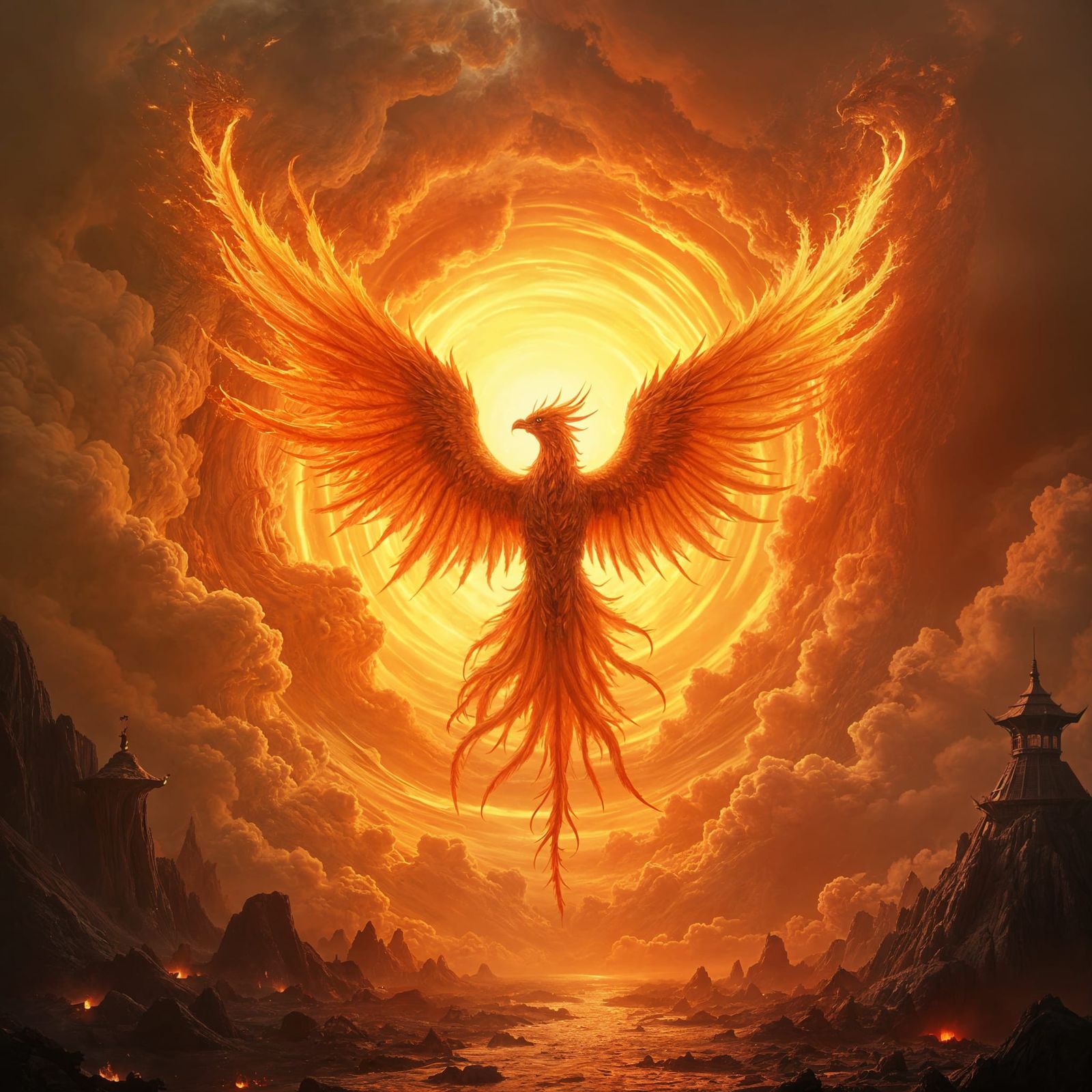 Phoenix Rising: Detailed Fantasy Concept Art