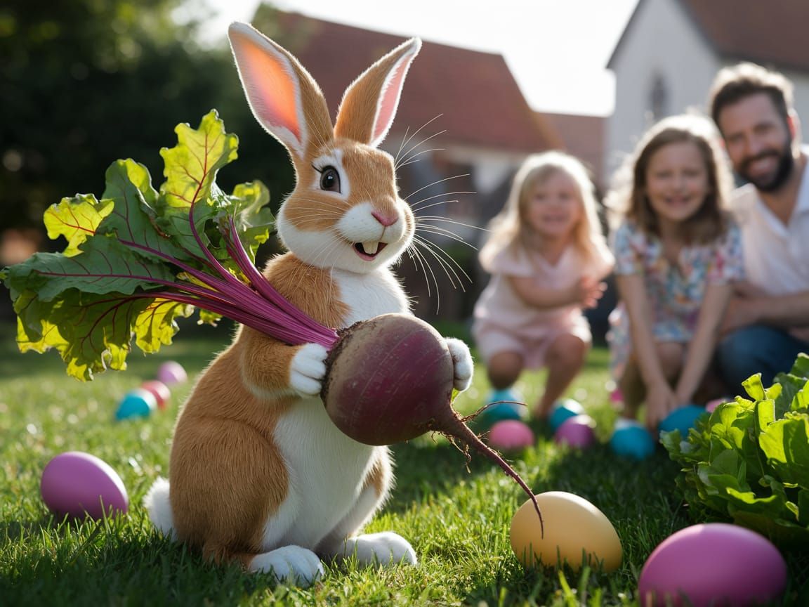 Vibrant Easter Celebration in a Sun-Drenched Garden