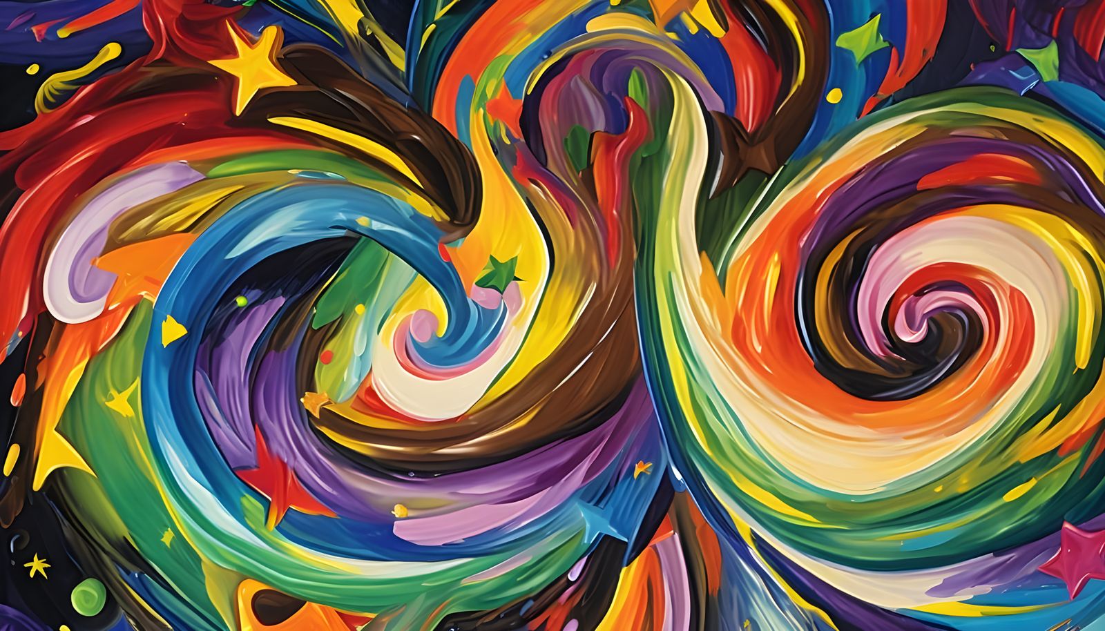 Vivid Helical Vortex Maelstroms with Multi-Colored Stars