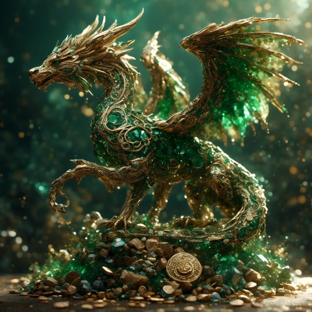 Gold and Emerald Dragon I