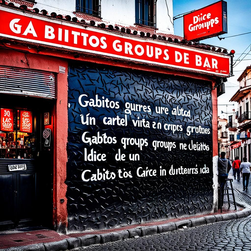 Sign for Gabitos Grupos at Roadside Bar