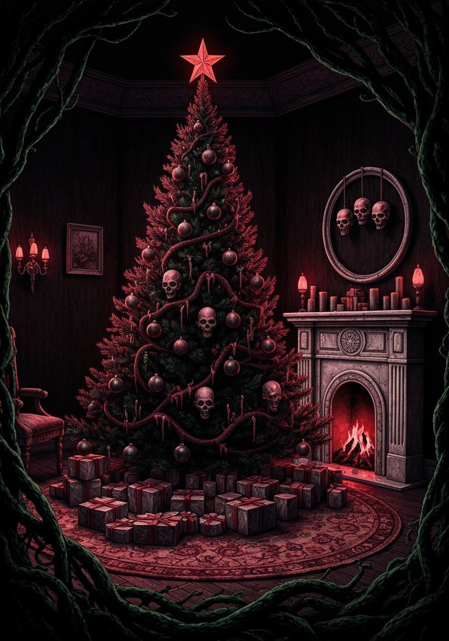 Horrifying Christmas Tree in Shadowy Alternate Dimension