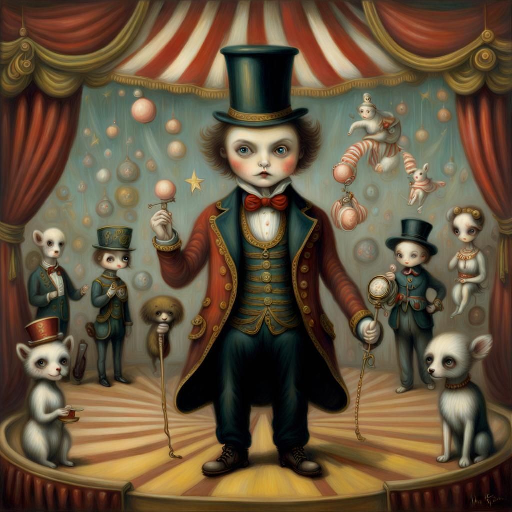 Surreal Magic Circus Scene
