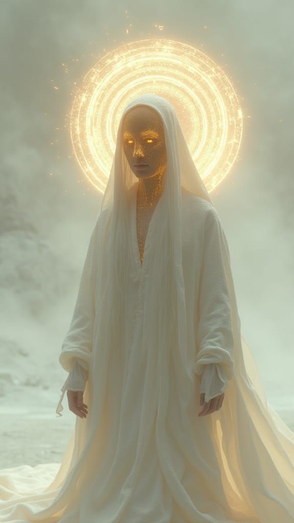 Divine Figure in Cyberpunk Expanse