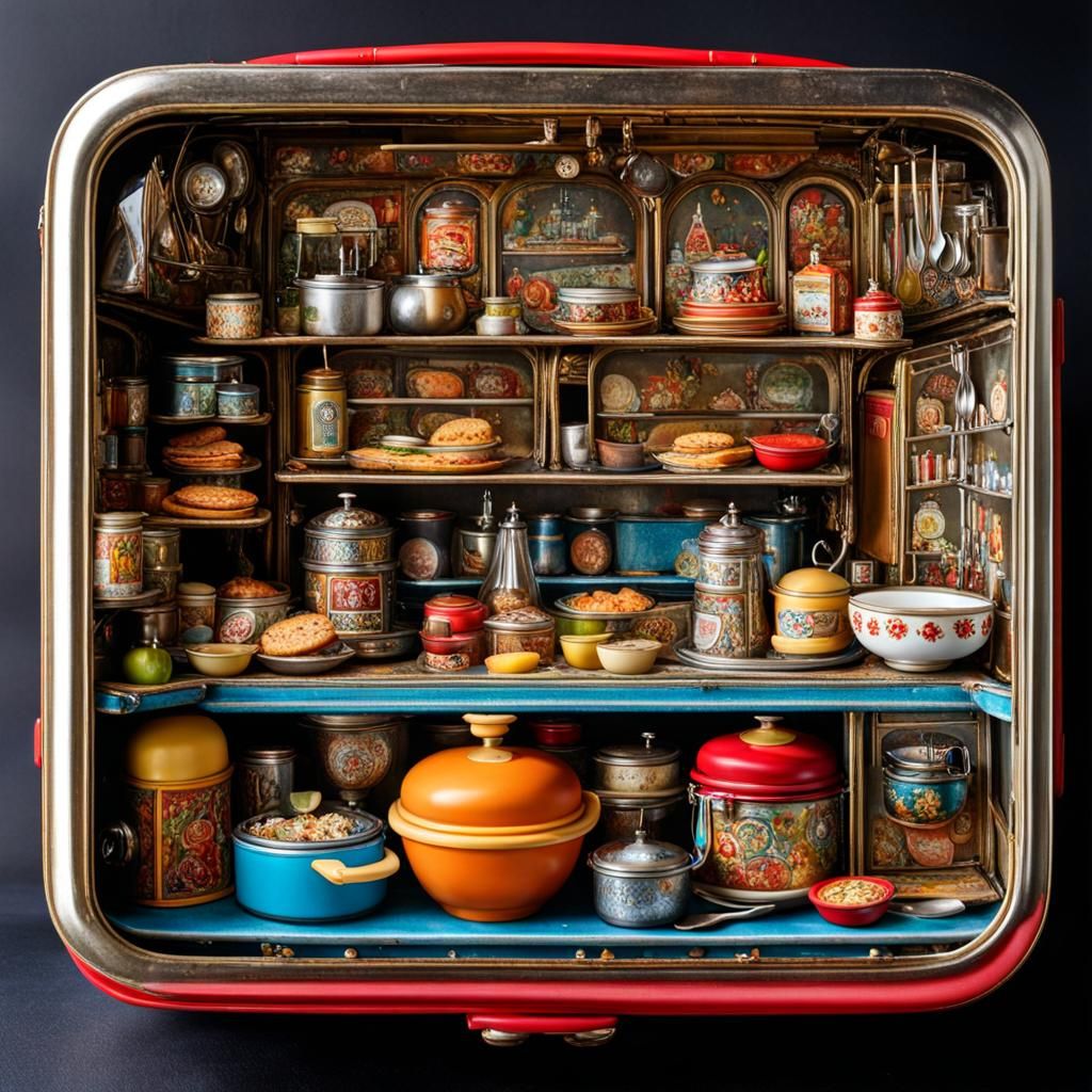 Miniature Restaurant Kitchen Inside Lunchbox