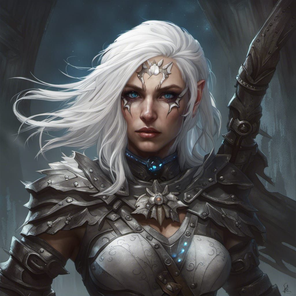 Fantasy Ranger Portrait in Dark Fantasy Style