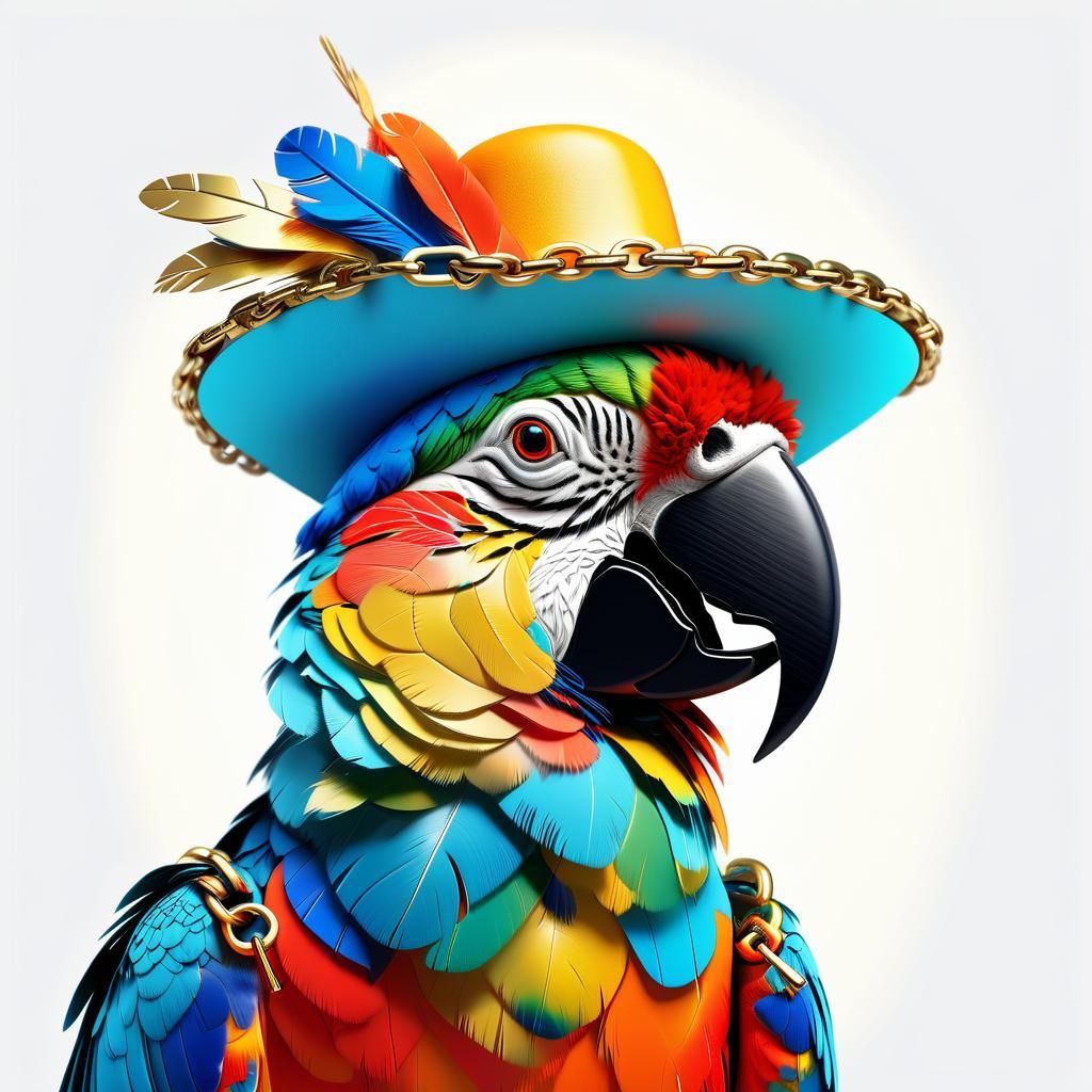 Parrot Rapper in Abstract Triadic Colors