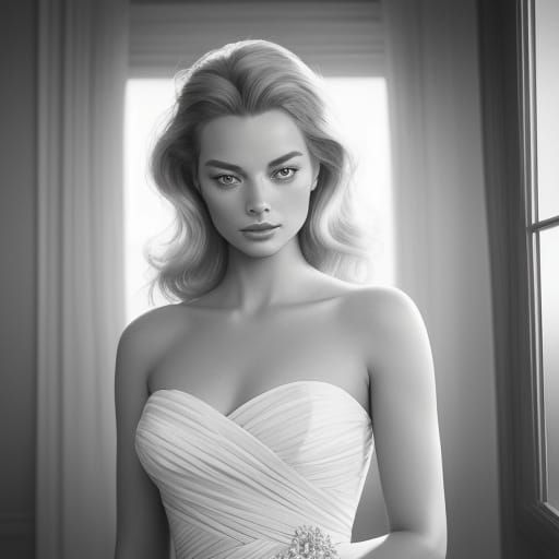 Margot Robbie in Classic Hollywood Glamour Style