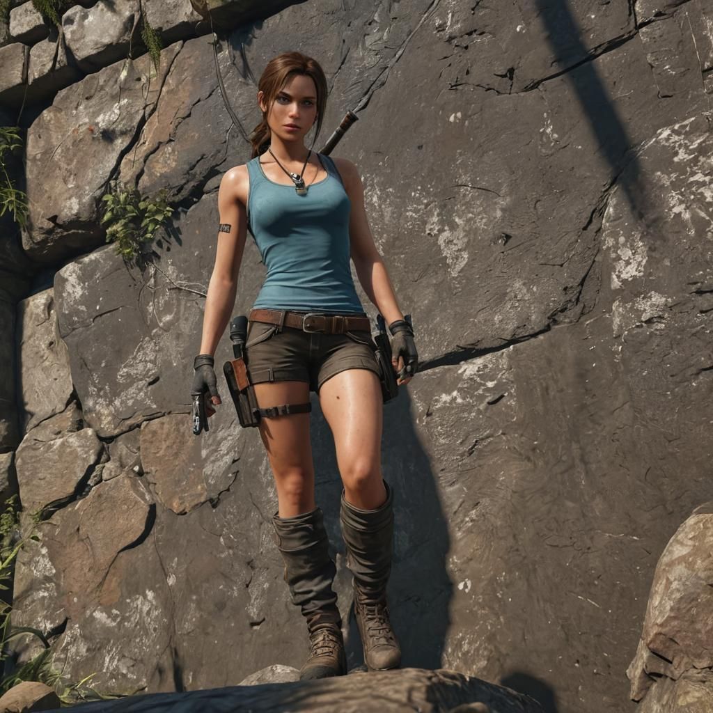 Lara Croft 3D Rendering on Artstation