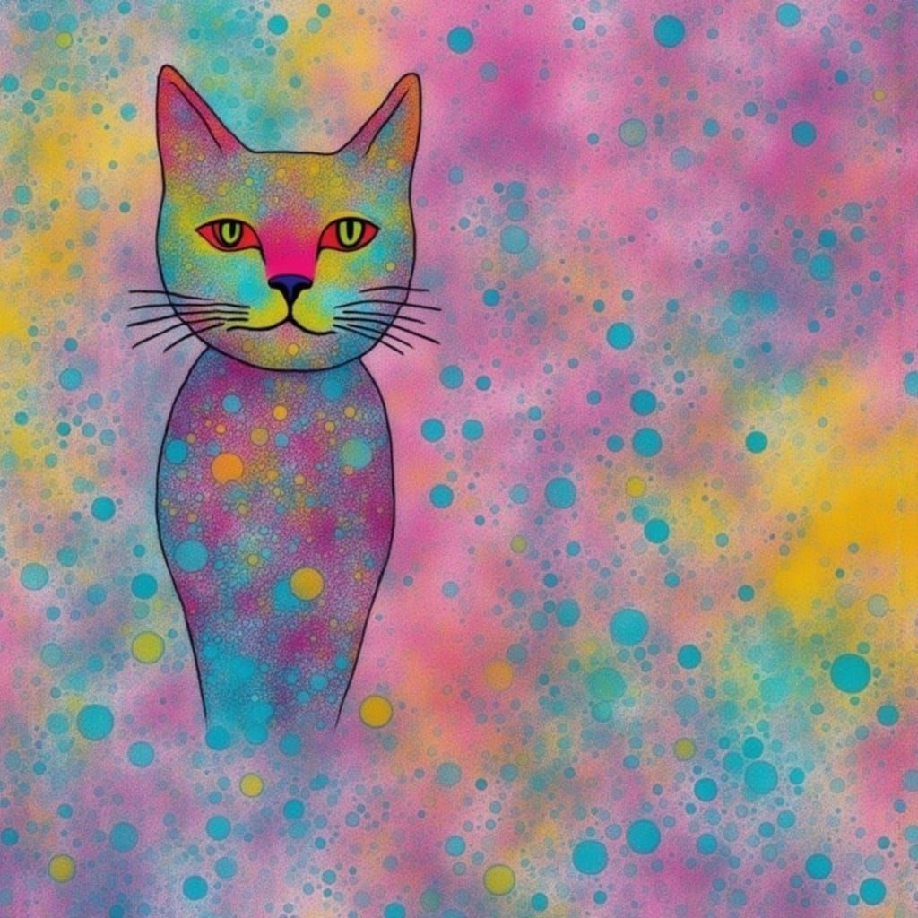 Surrealist John La Farge Mural in Vibrant Pastel Hues