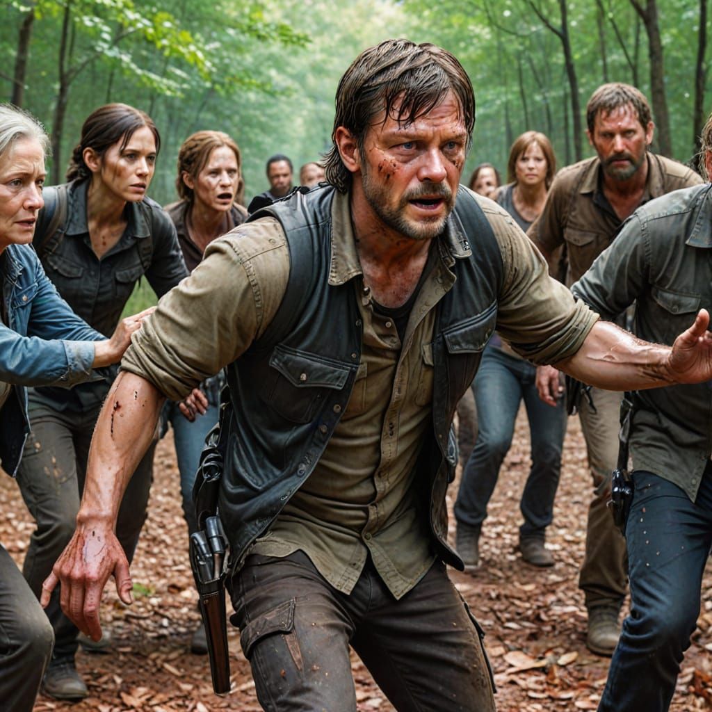 Hyperrealistic Encounter with Walkers: Dixon, Peletier, Grim...