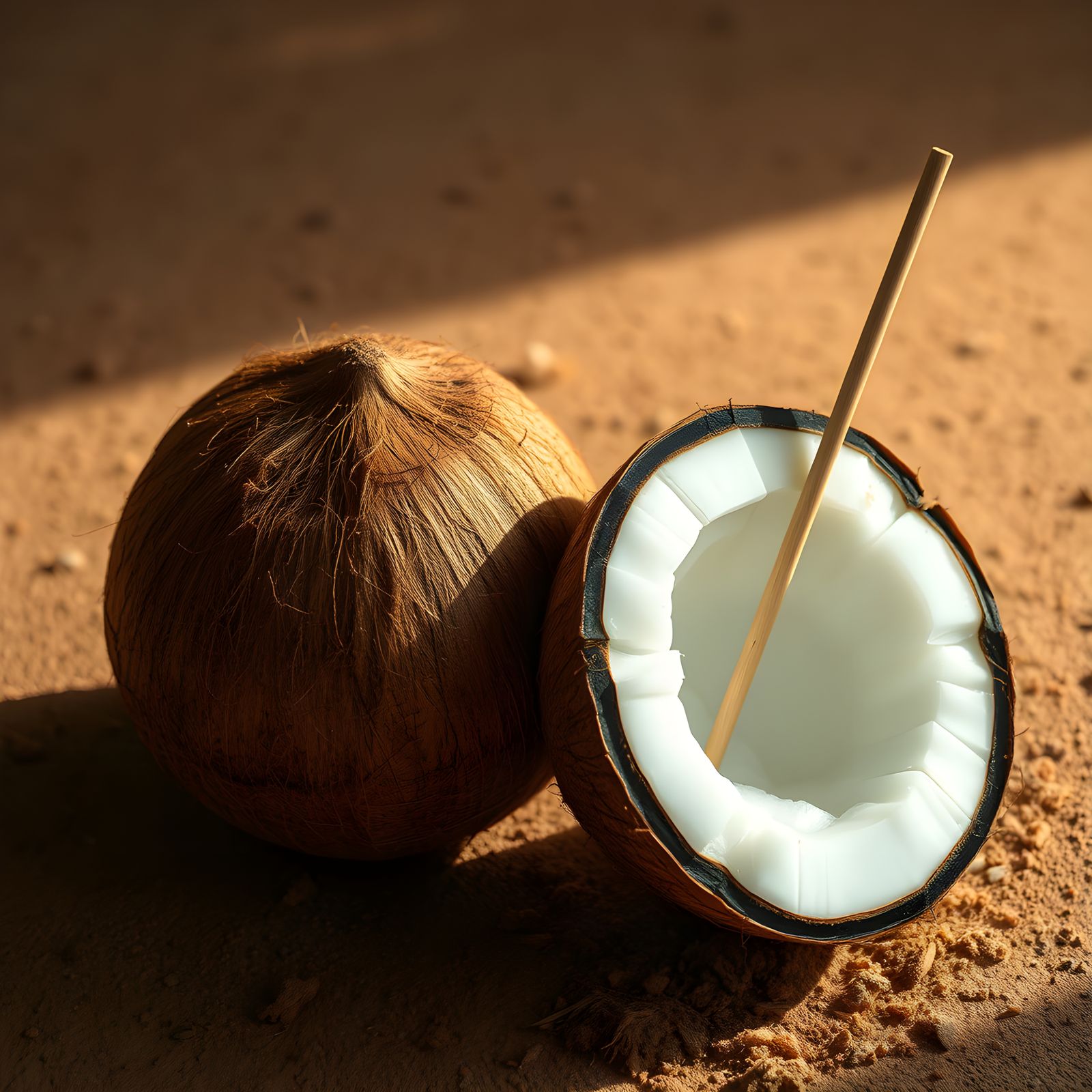 Hyper-Realistic Coconut Still Life in Ultra-High Definition