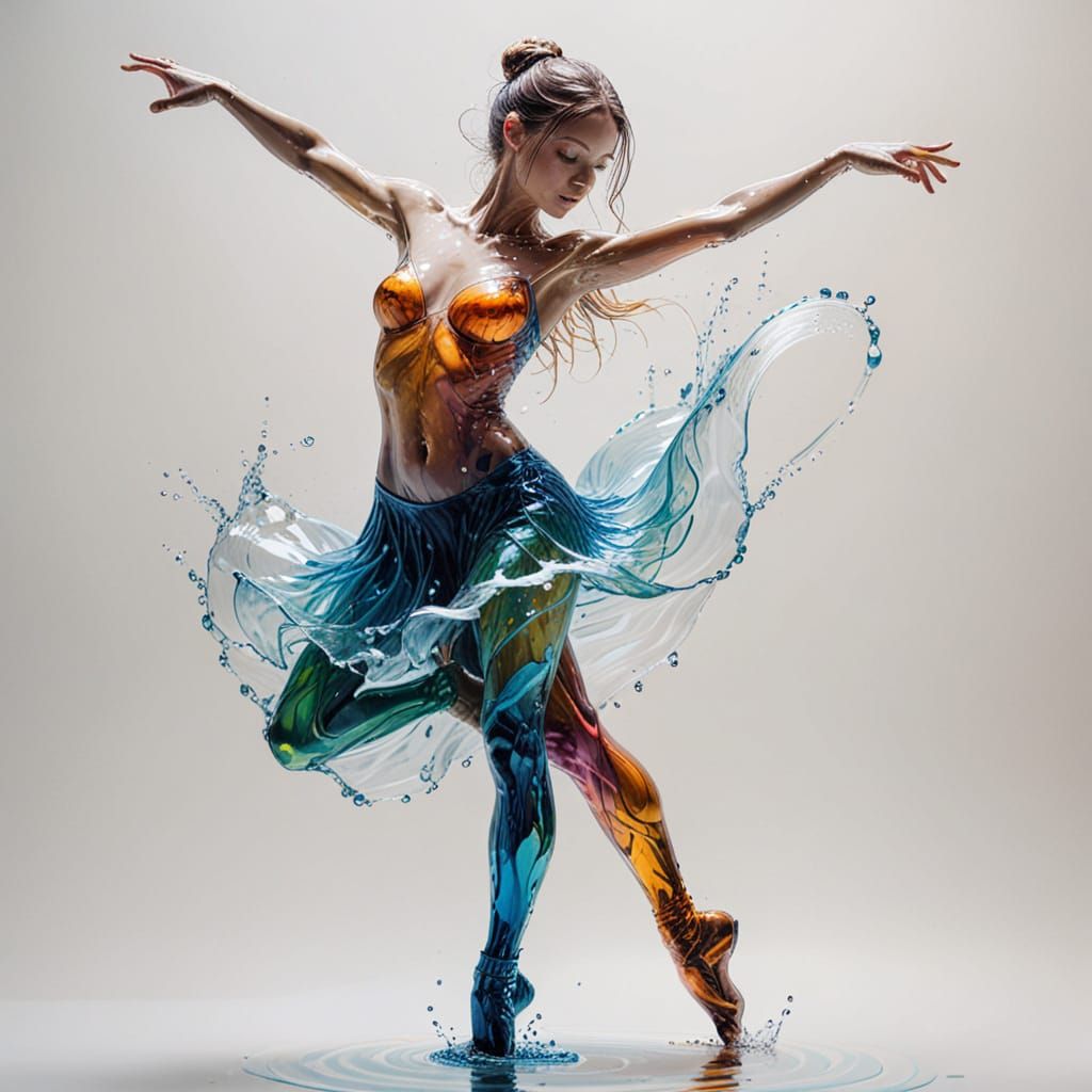 Surreal Water Dancer in Vibrant Colors