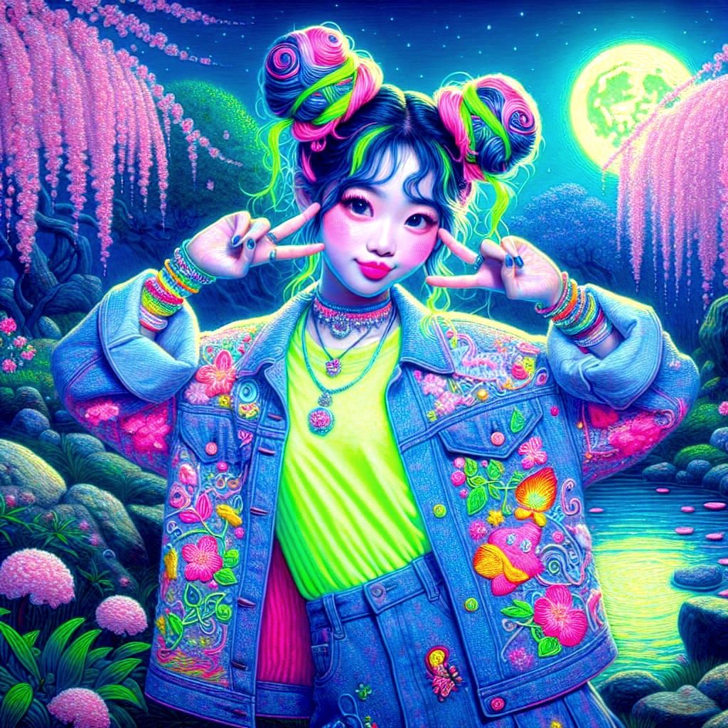 Cute Pose, Bright Night