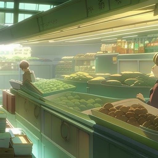 Sloth Cashiers in Anime Style Store