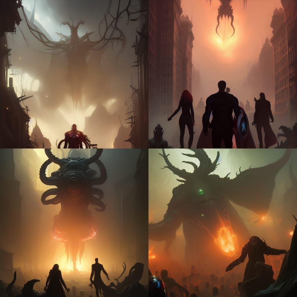 Avengers Eldritch Horror: Dark Fantasy Concept Art