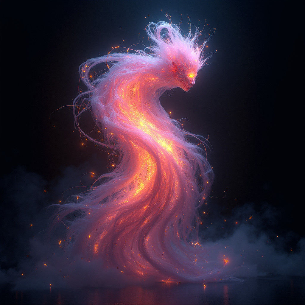 Ethereal Being Radiating Light in Detailed Matte Painting