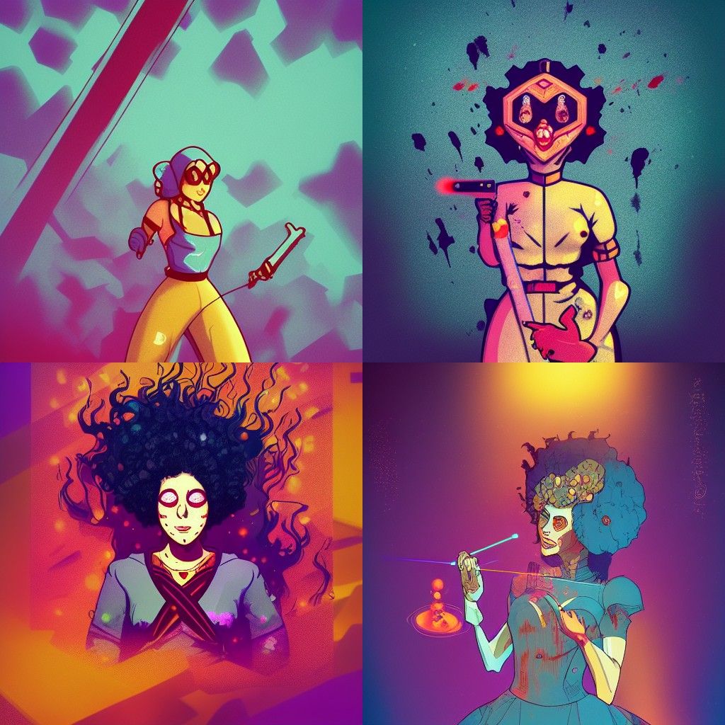 Killer Queen Landscape in Naive Art Style