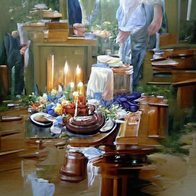 Birthday Celebration Oil Painting by James Gurney