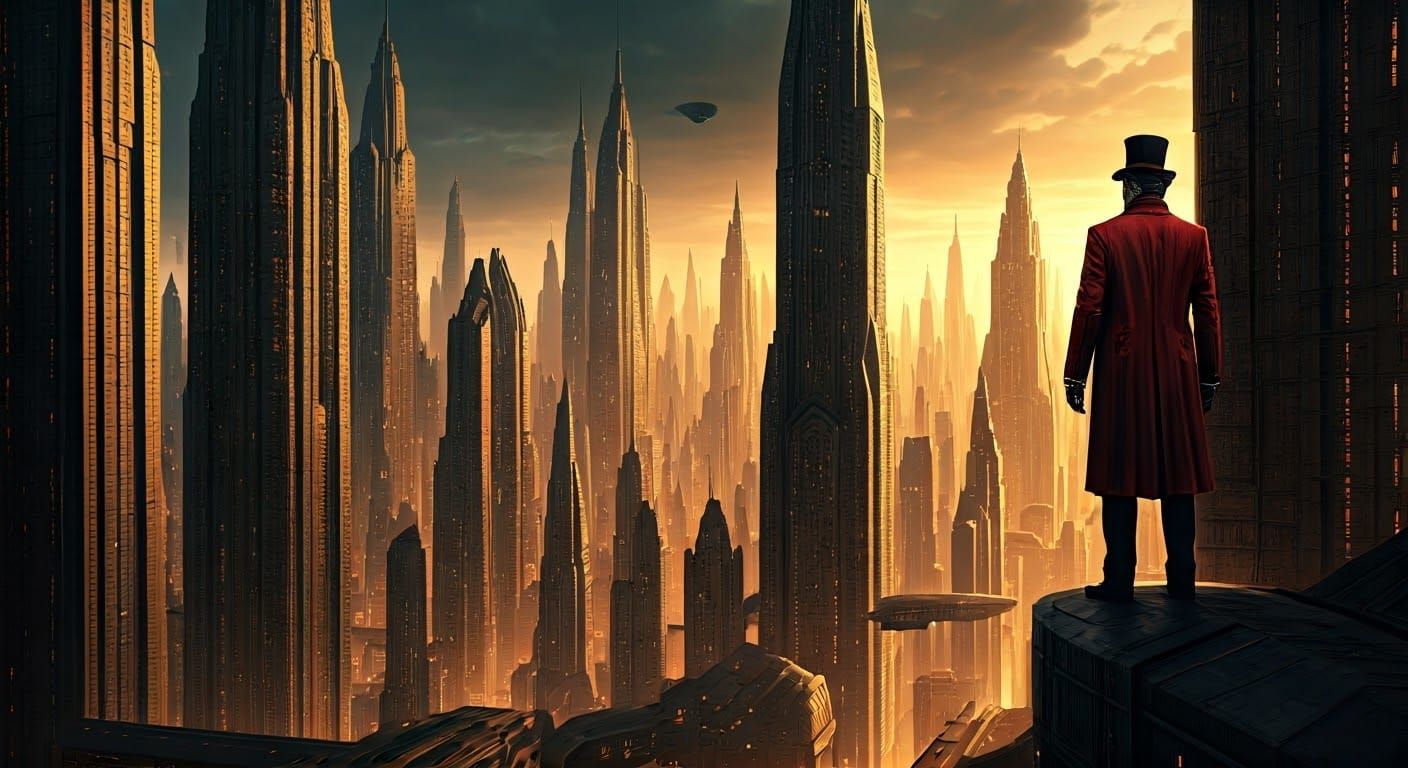 Radiopunk Metropolis: A Deco-Punk Cityscape in Brass and Cop...