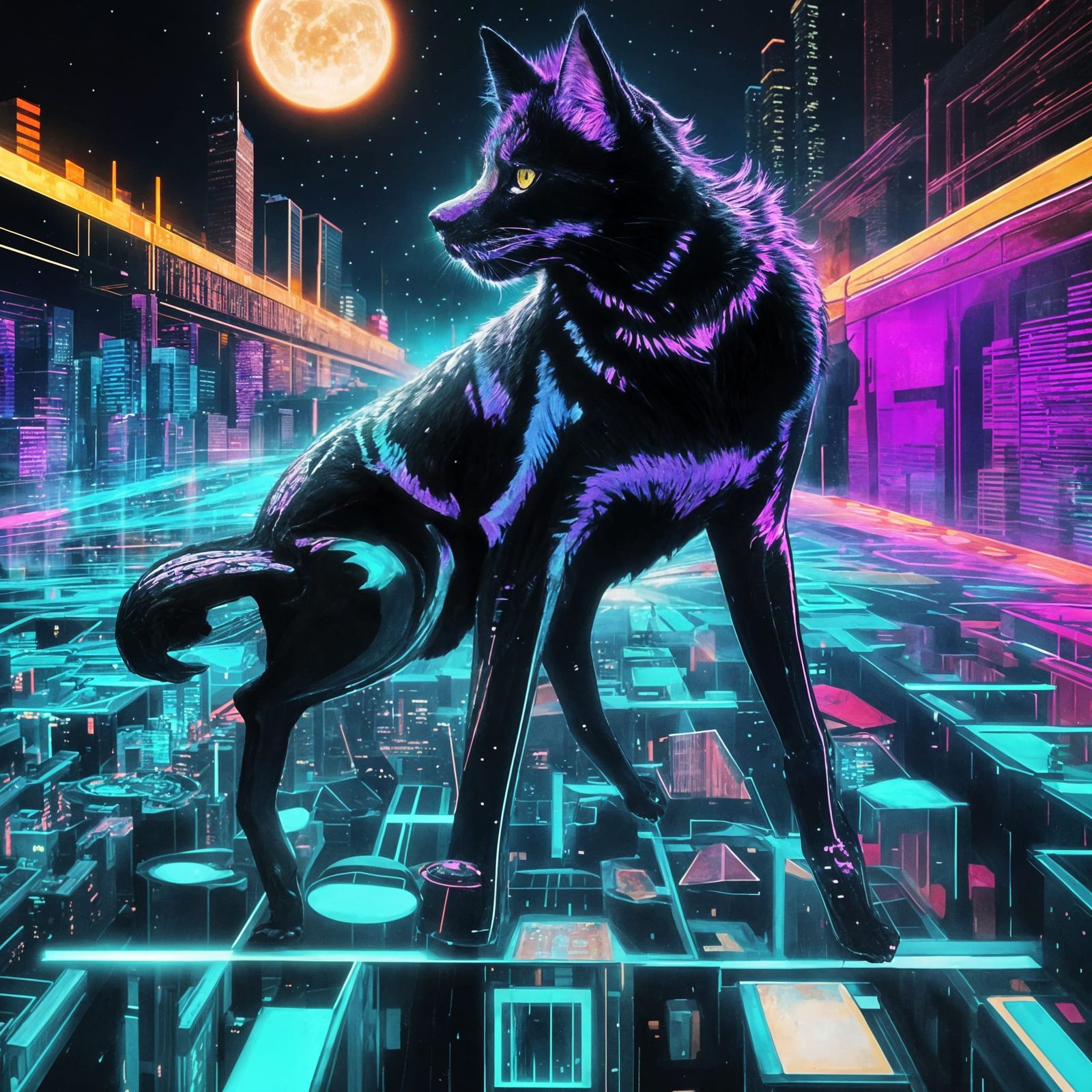 Cyberpunk Wolf