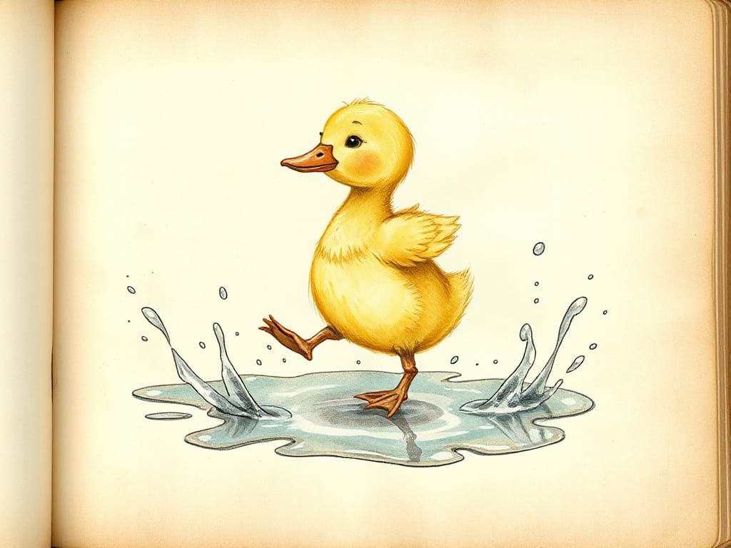 Dancing Duckling in Beatrix Potter Style