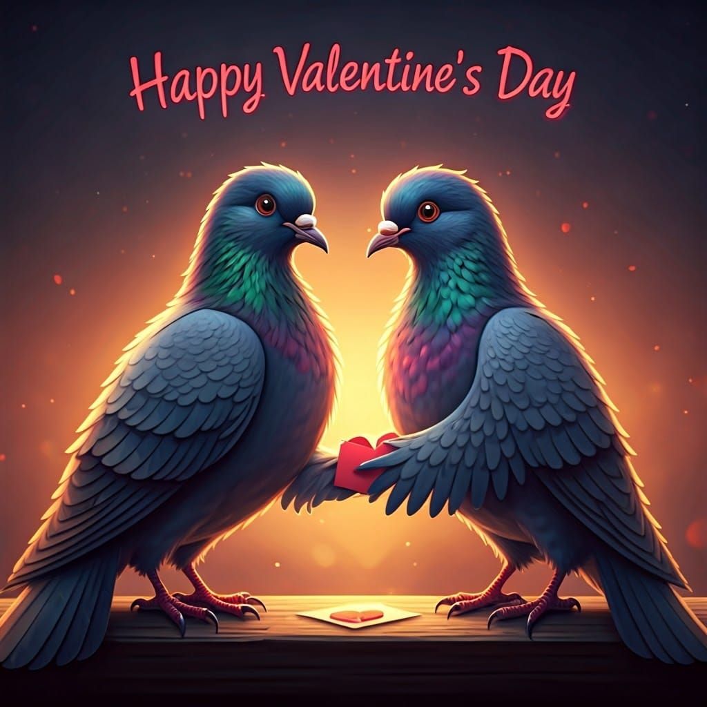 Whimsical Doves Create Heartfelt Valentine's Day Card in Dre...