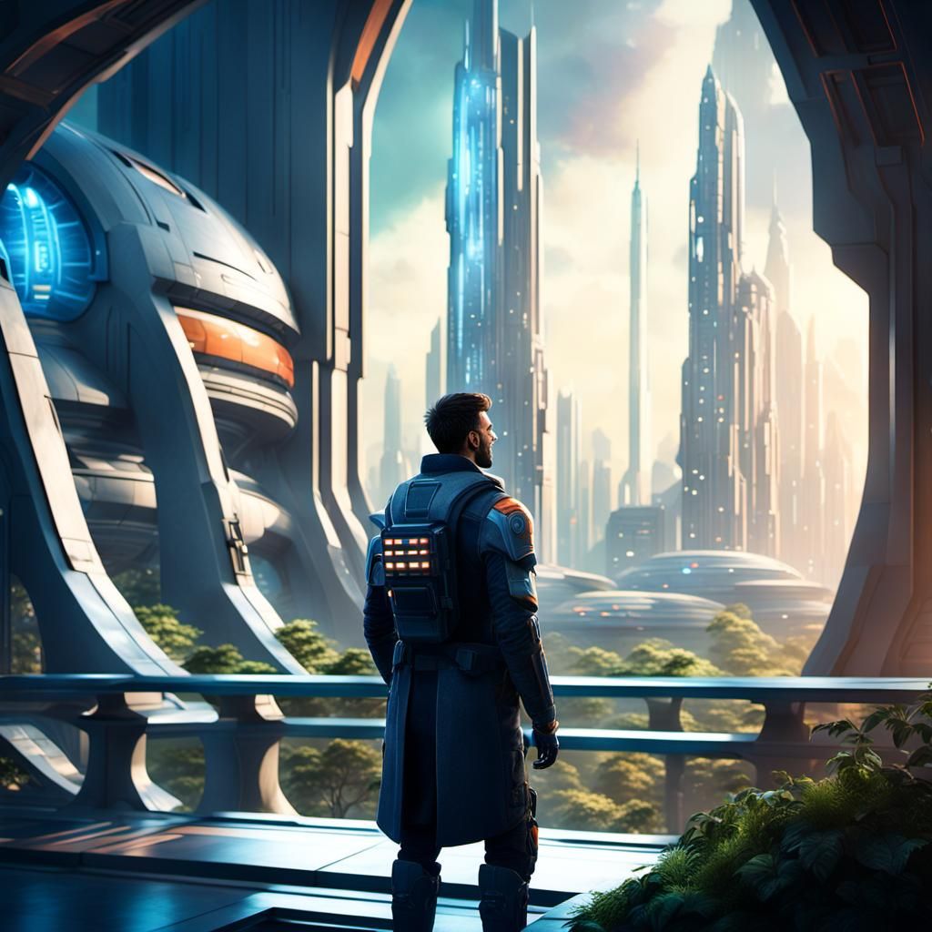 Architect Contemplates Futuristic Cityscapes