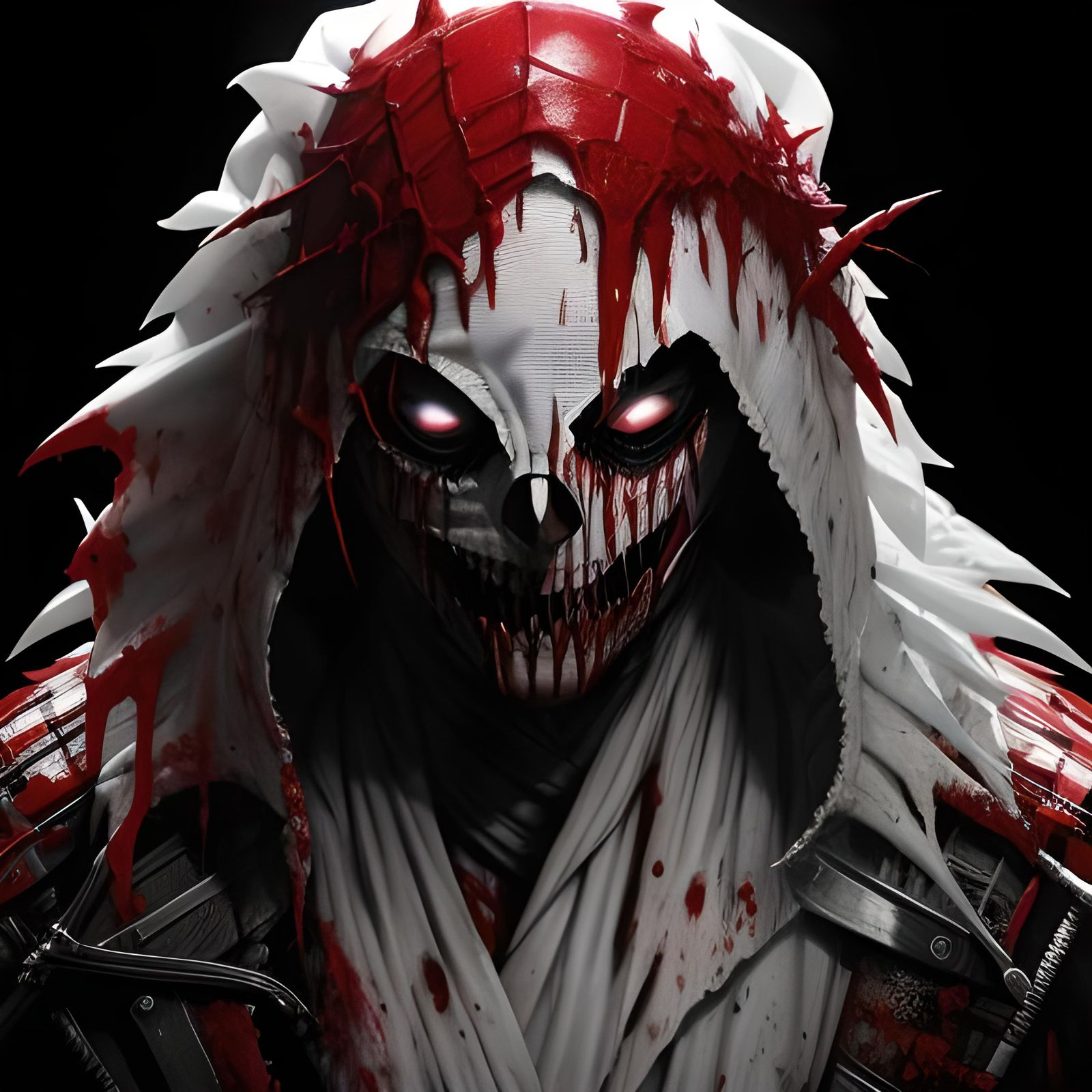 Bloody White Symbiote Nightmare in Horror Style
