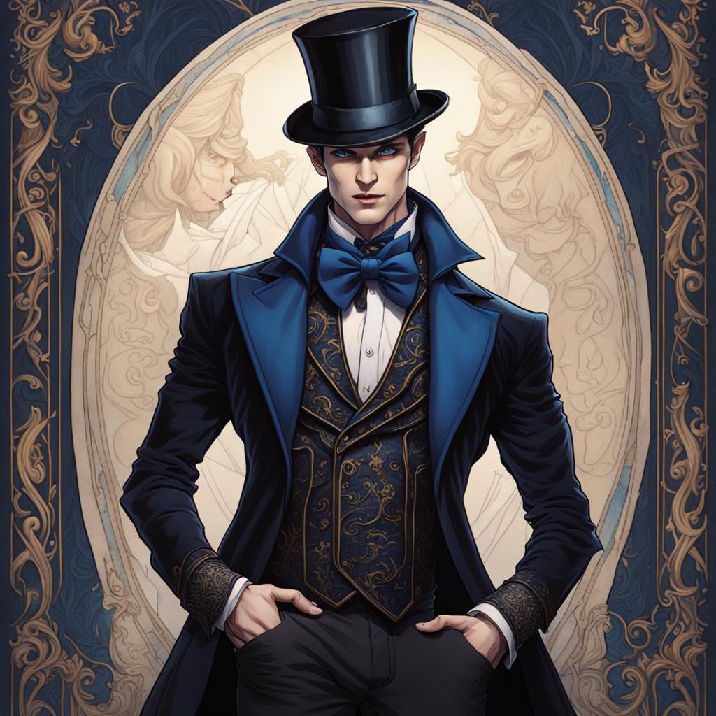 Elegant Dark Fantasy Magician Portrait