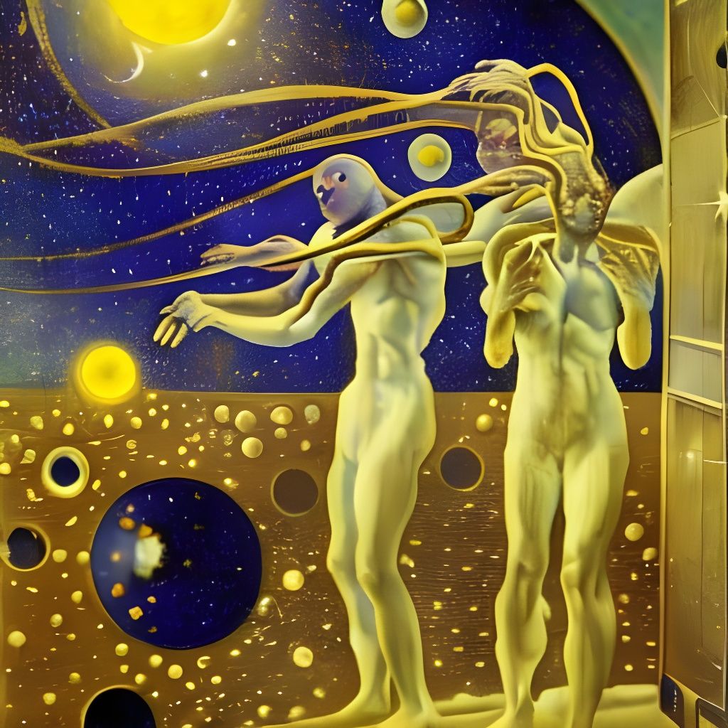 Astronomer's Dream: Sci-Fi Cosmic Horror Painting