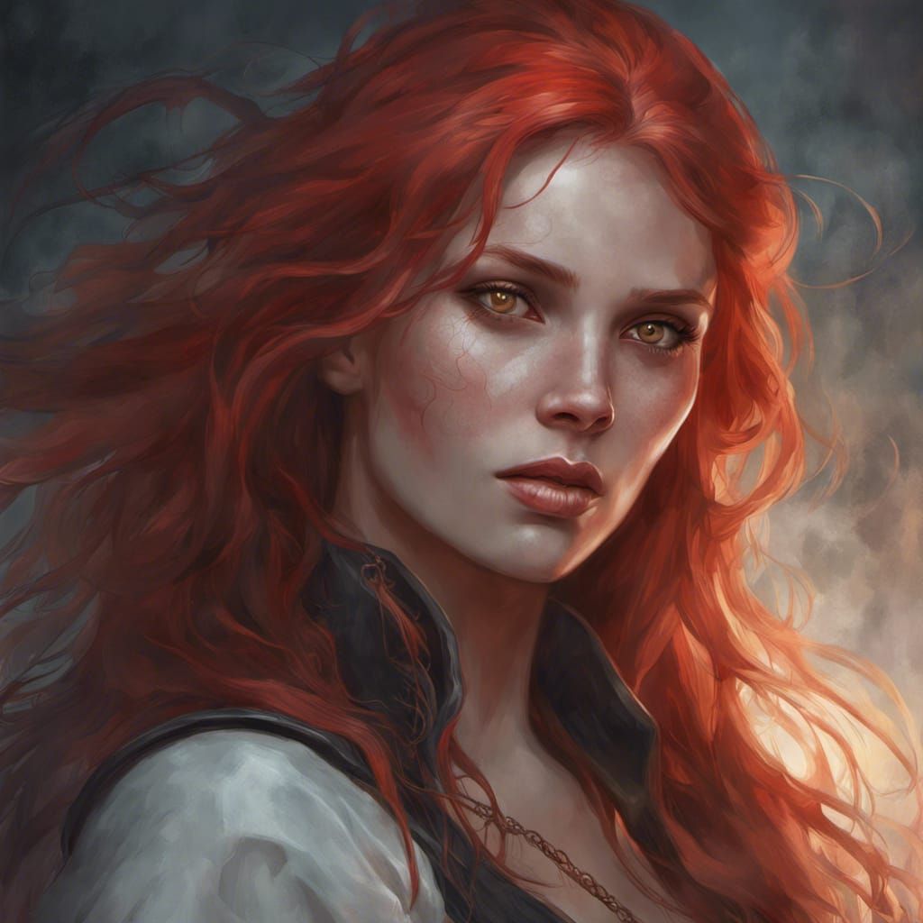 Ethereal Female Pirate Portrait in Digital Art Style