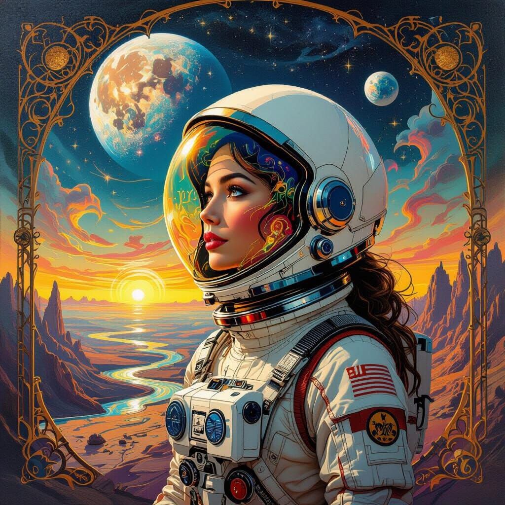 Astronaut in Surreal Dalí-Inspired Dreamscape