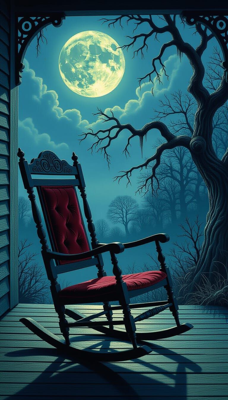 Haunted Rocking Chair in Dark Gothic Style