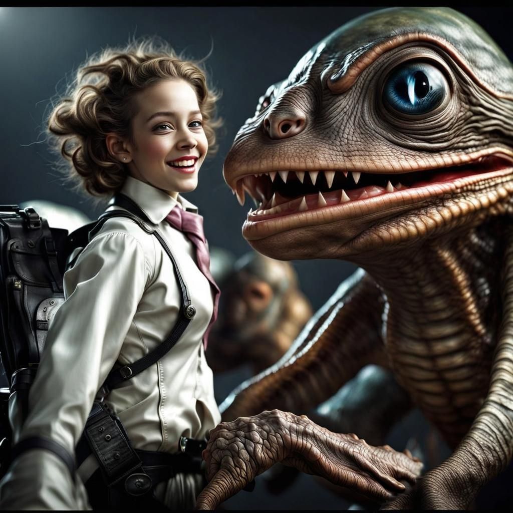 Photorealistic Aliens in Fashionable Clothing