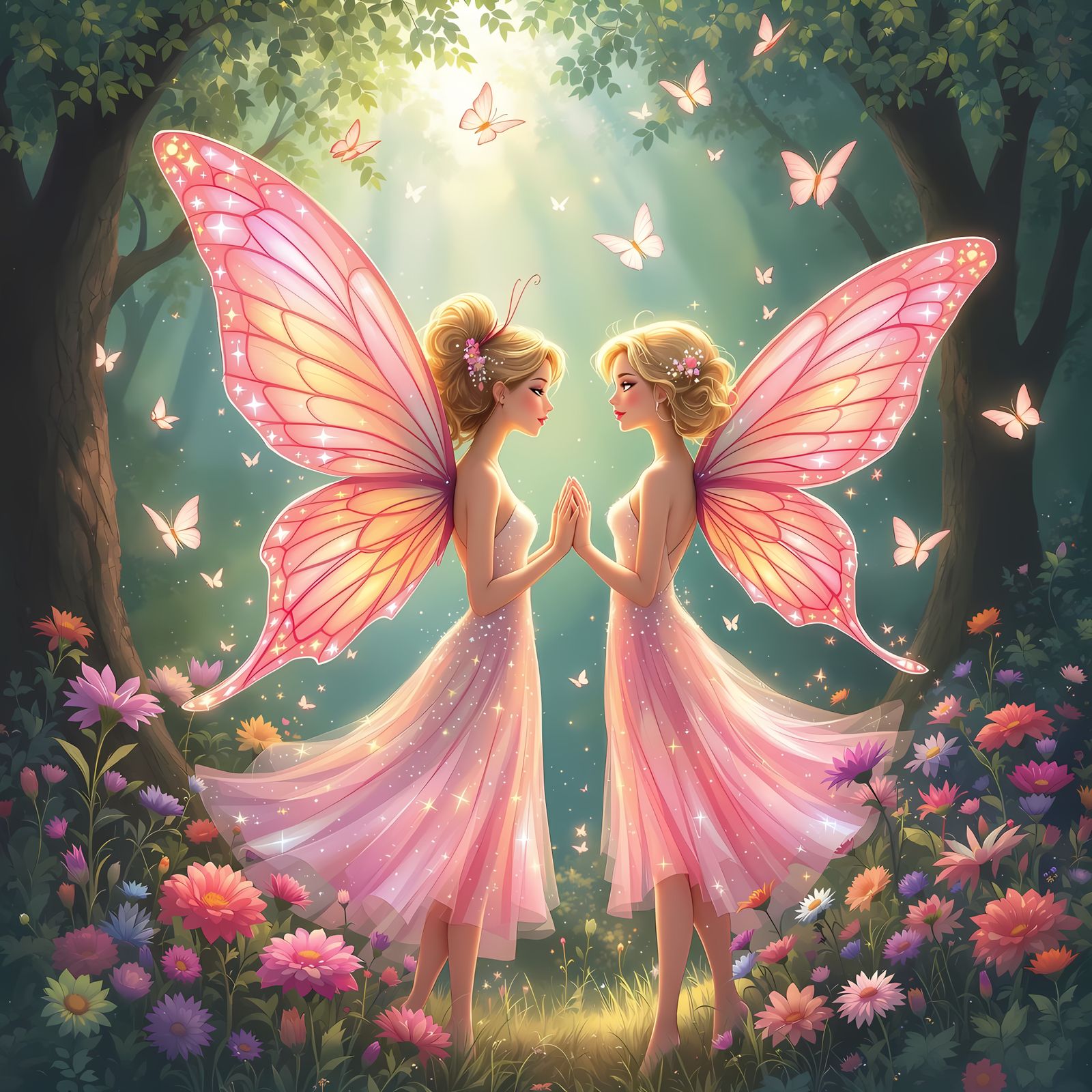 Enchanted Fairy Realm in Vibrant Pastels