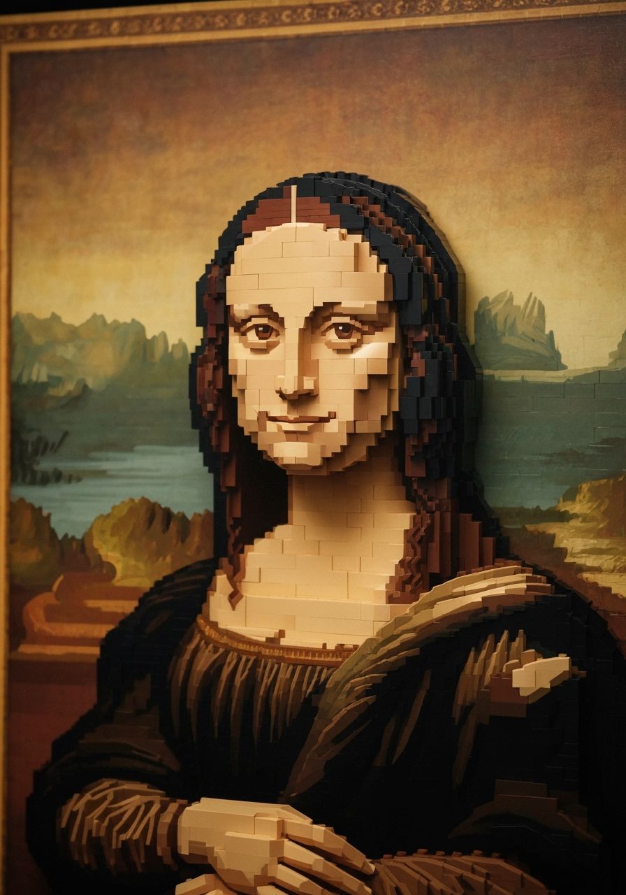 Lego Mona Lisa with background
