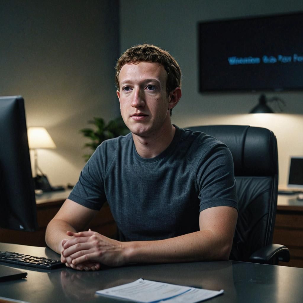 Photorealistic Portrait in Dimly Lit Office