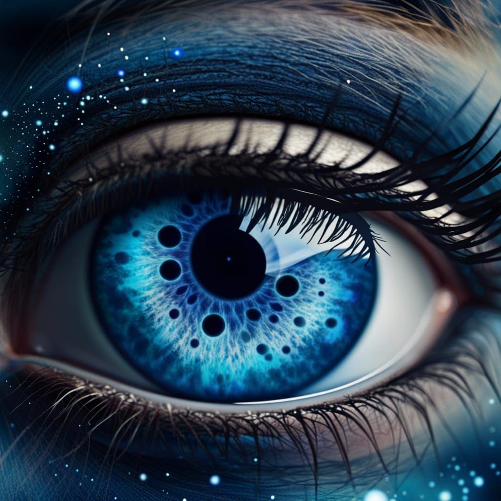 Mystical Blue Galaxy Eye